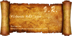 Vidosa Rózsa névjegykártya