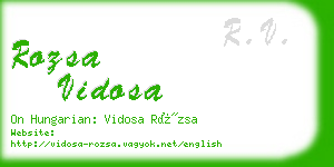 rozsa vidosa business card